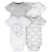 4-Pack Baby Neutral Sheep Short Sleeve Onesies® Bodysuits-Gerber Childrenswear