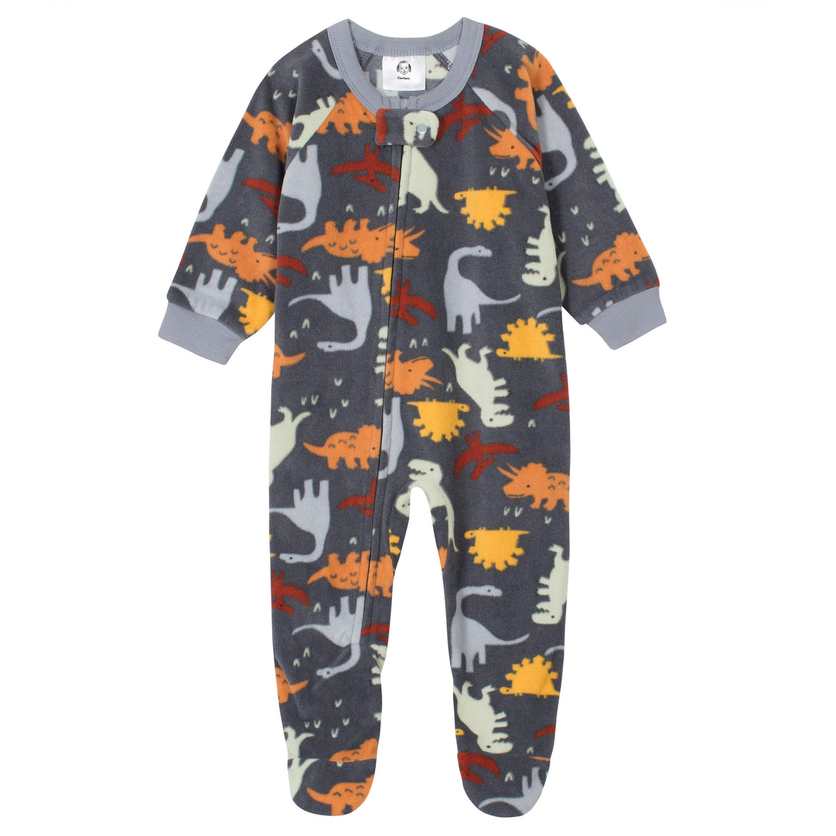 Gerber® 4-Pack Baby Boys Monkeys & Dinos Fleece Pajamas-Gerber Childrenswear
