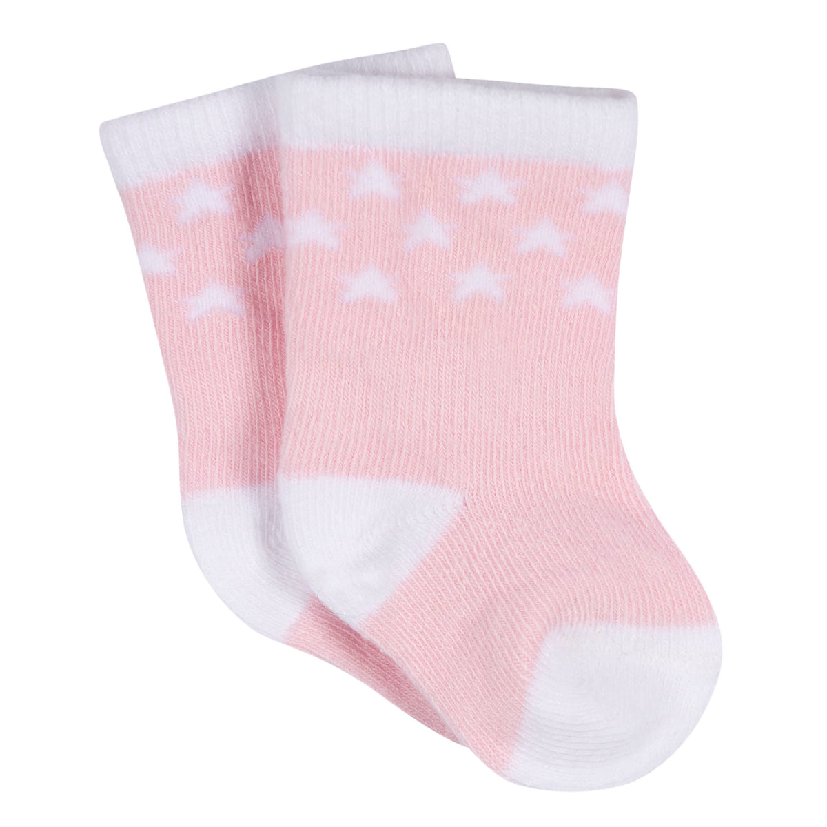 3-Pack Baby Girls Stars Jersey Crew Socks
