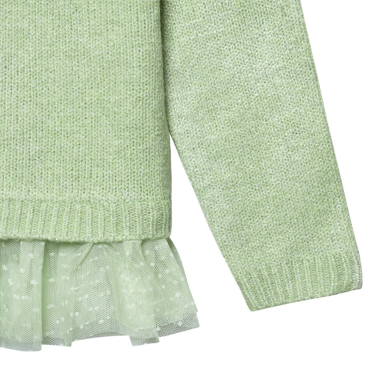 Infant & Toddler Girls Green Sweater With Tulle Trim-Gerber Childrenswear