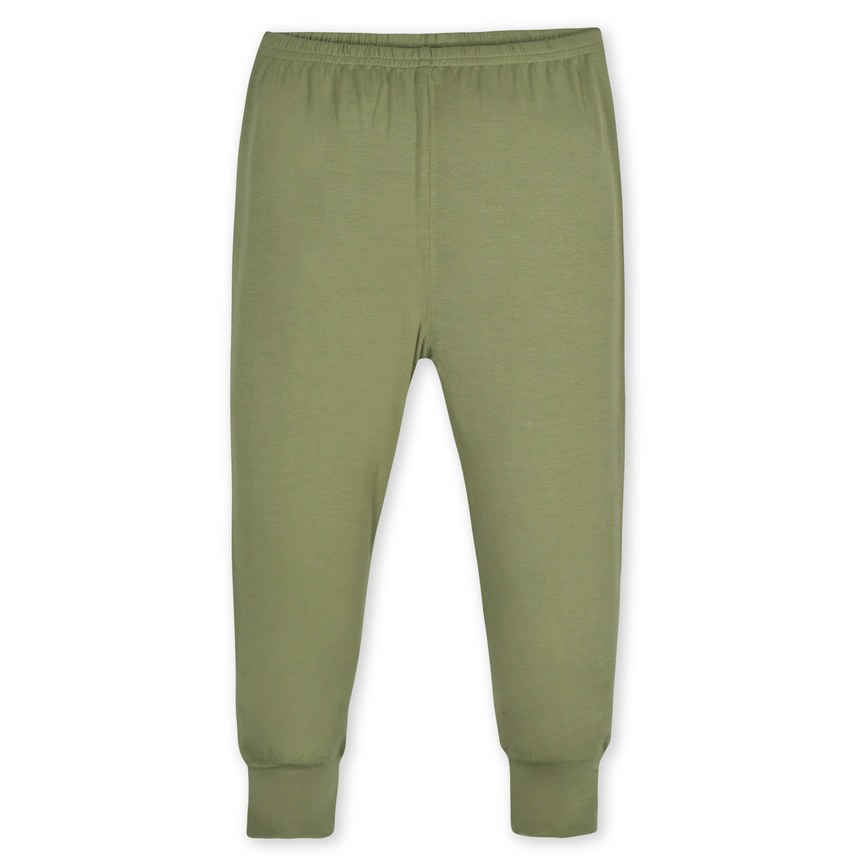2-Piece Infant & Toddler Olive Buttery-Soft Viscose Made from Eucalyptus Snug Fit Pajamas