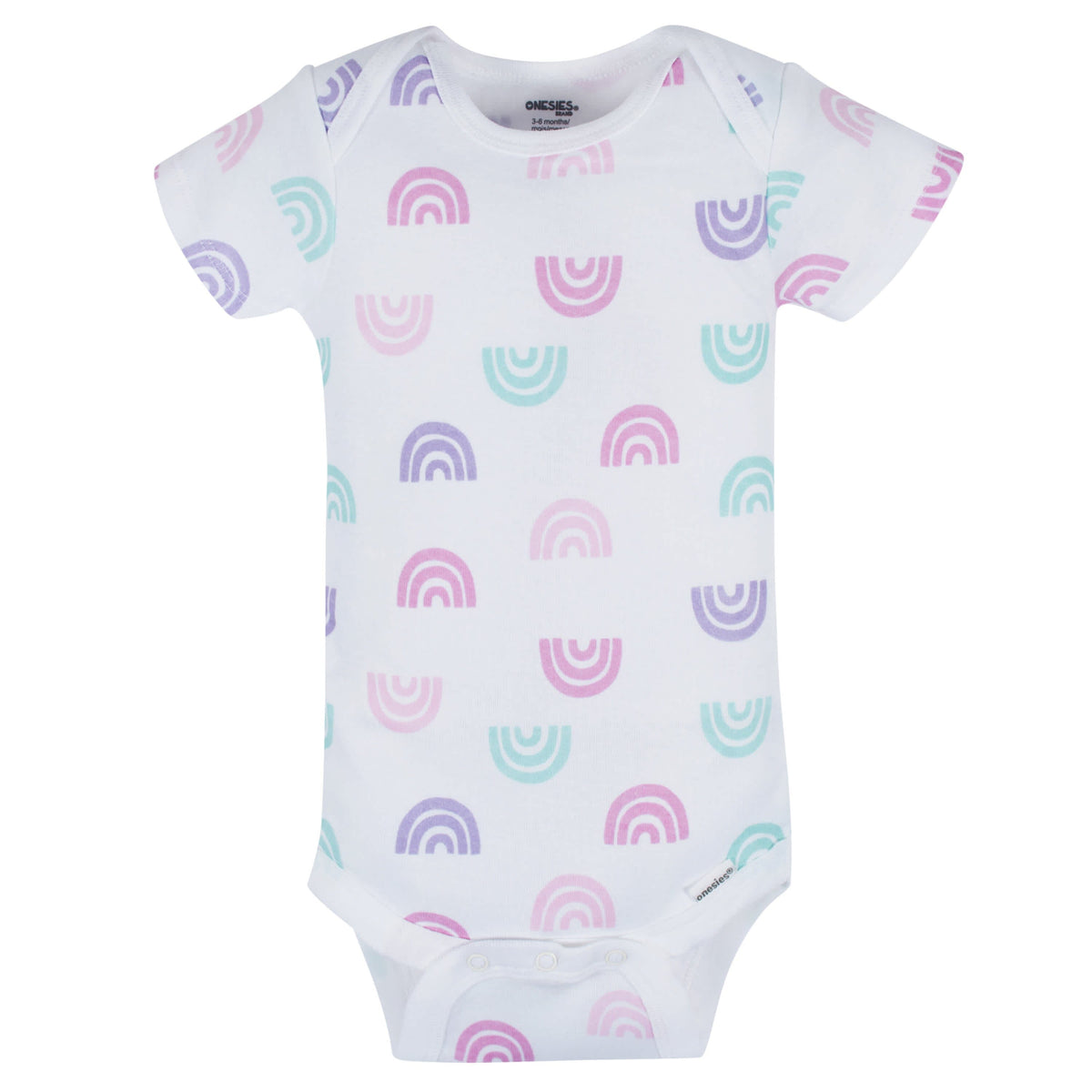 8-Pack Baby Girls Rainbow Floral Short Sleeve Onesies® Bodysuits