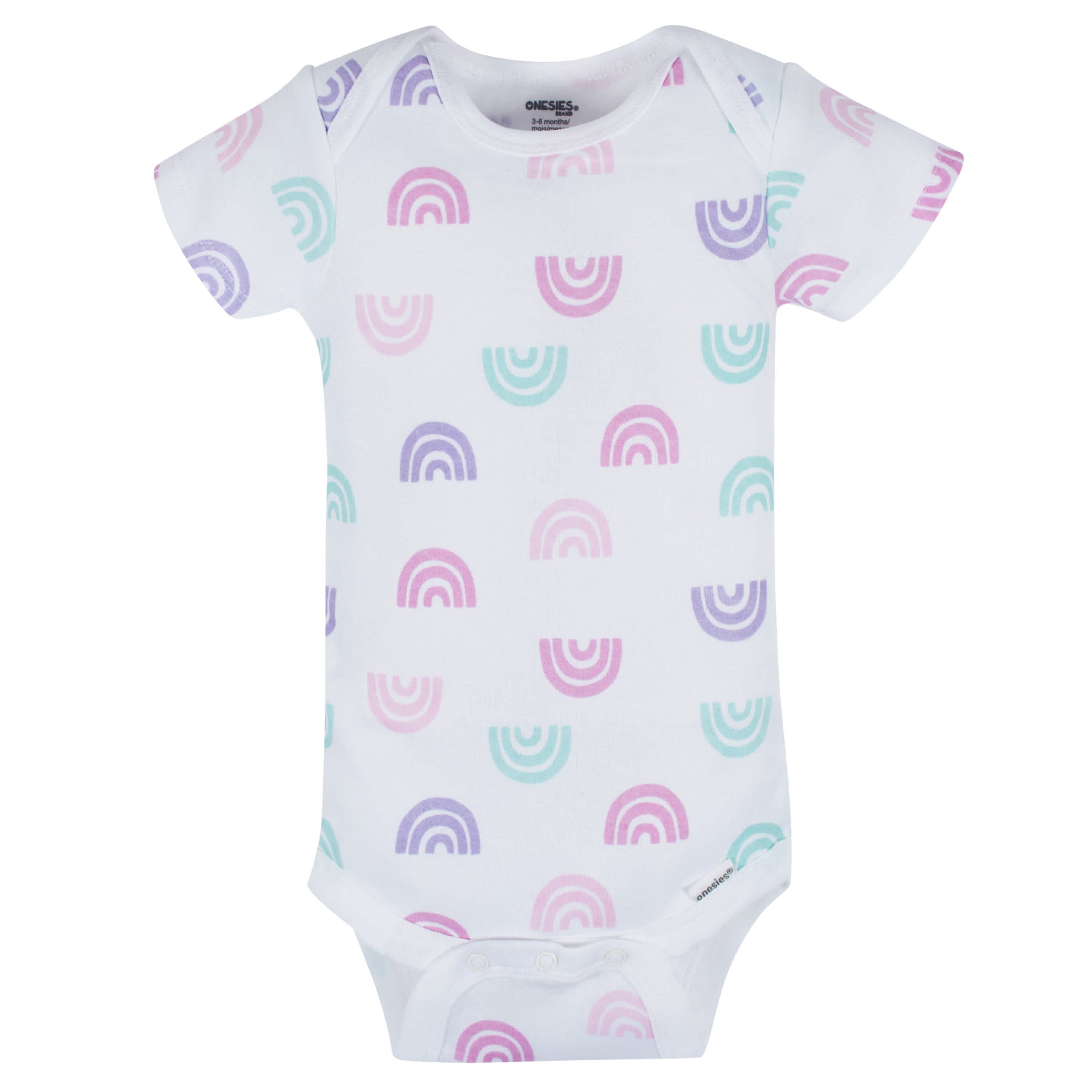 8-Pack Baby Girls Rainbow Floral Short Sleeve Onesies® Bodysuits