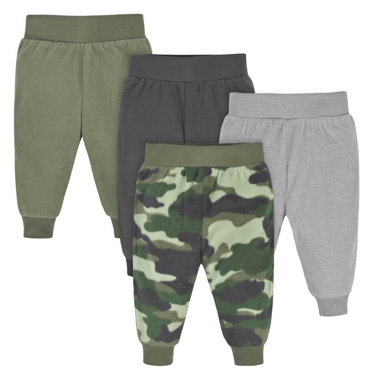 4-Pack Baby Boys Camo Microfleece Pants-Gerber Childrenswear