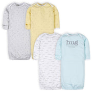 Gerber® 4-Pack Baby Neutral Words Gowns (Preemie)-Gerber Childrenswear