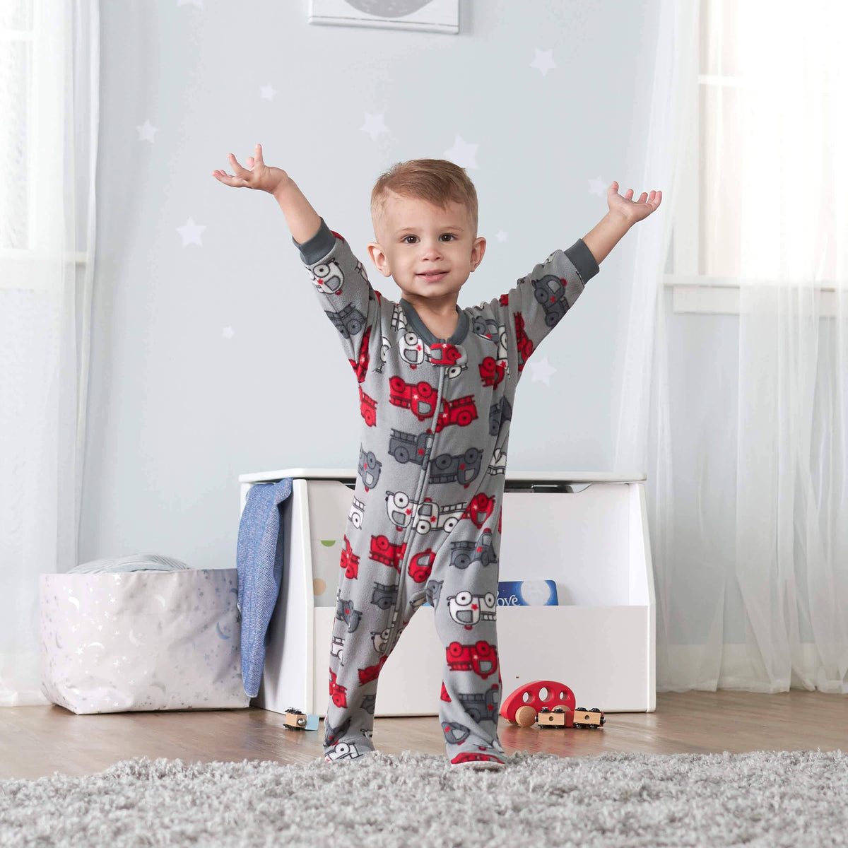 2-Pack Baby & Toddler Boys Fire Truck Fleece Pajamas-Gerber Childrenswear