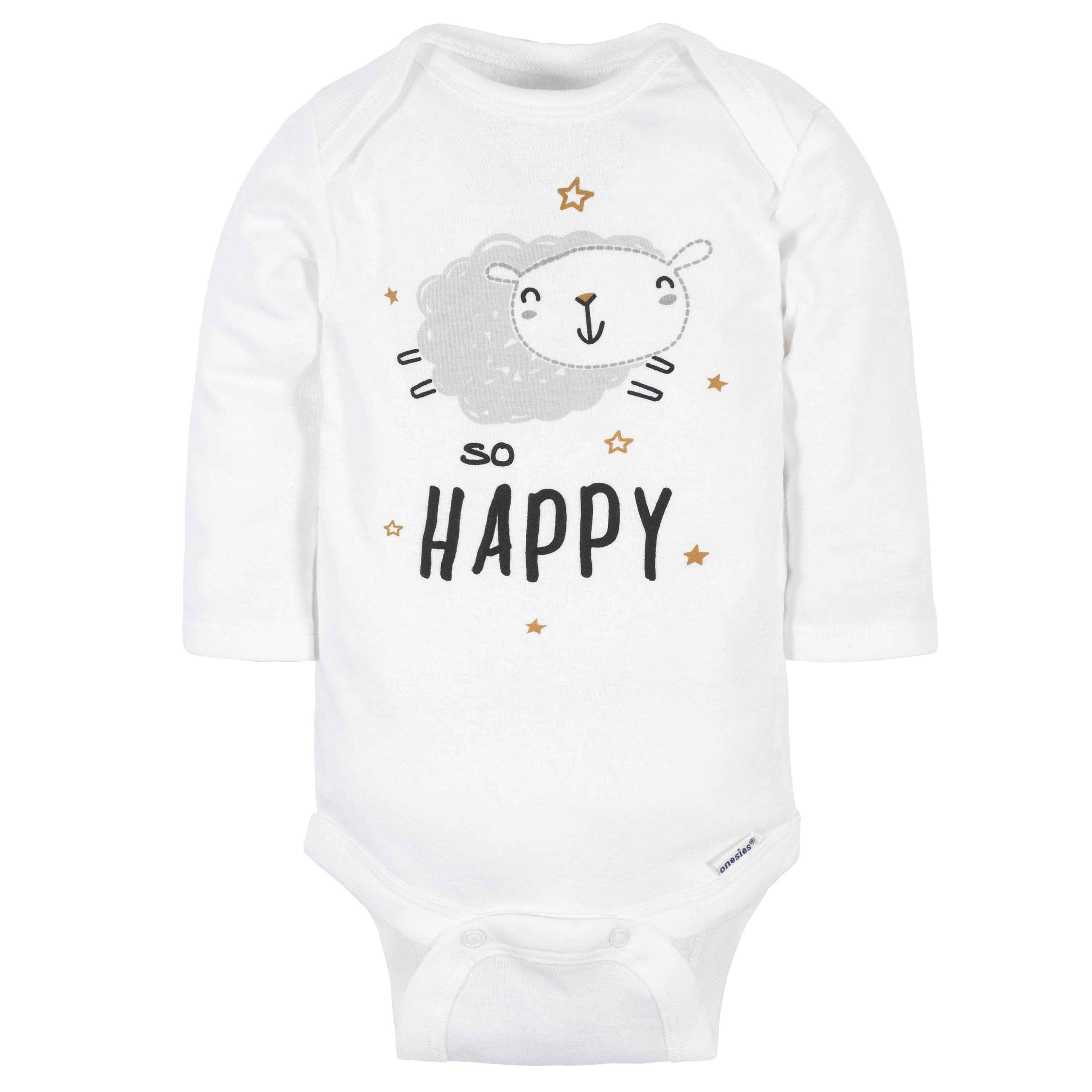 6-Pack Baby Neutral Sheep Long Sleeve Onesies® Bodysuits-Gerber Childrenswear