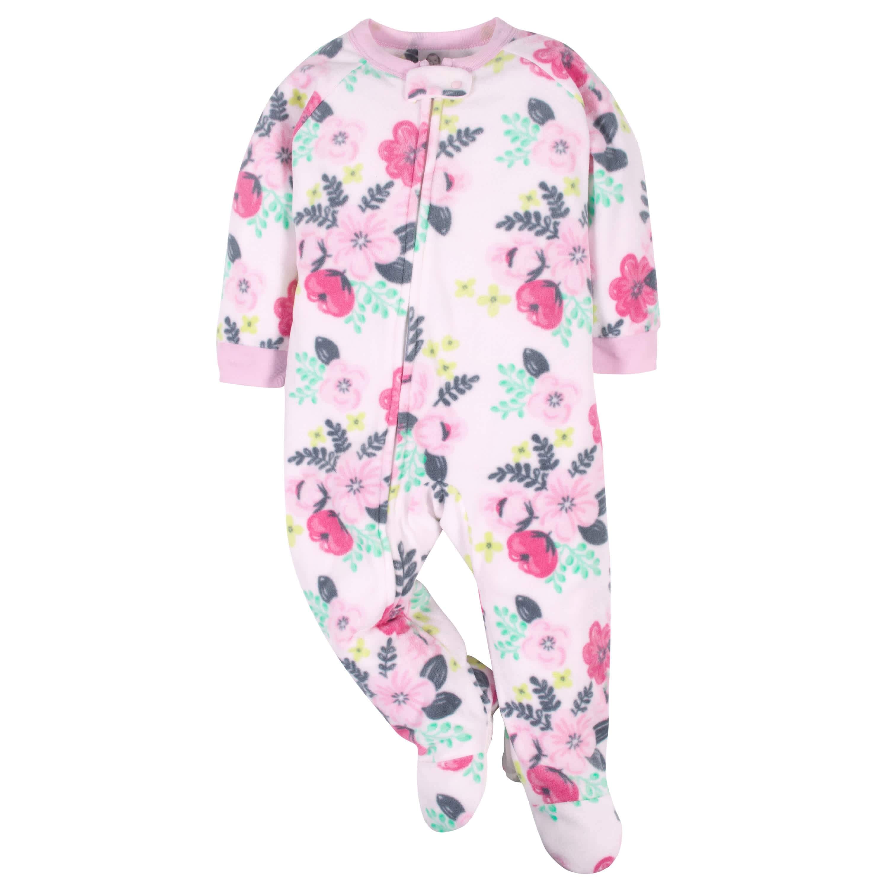 Gerber® 2-Pack Baby Girls Flowers & Koalas Fleece Pajamas-Gerber Childrenswear