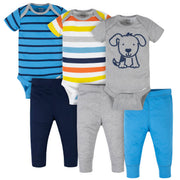 6-Piece Baby Boys Dog Onesies® Brand Bodysuits & Pants Set-Gerber Childrenswear