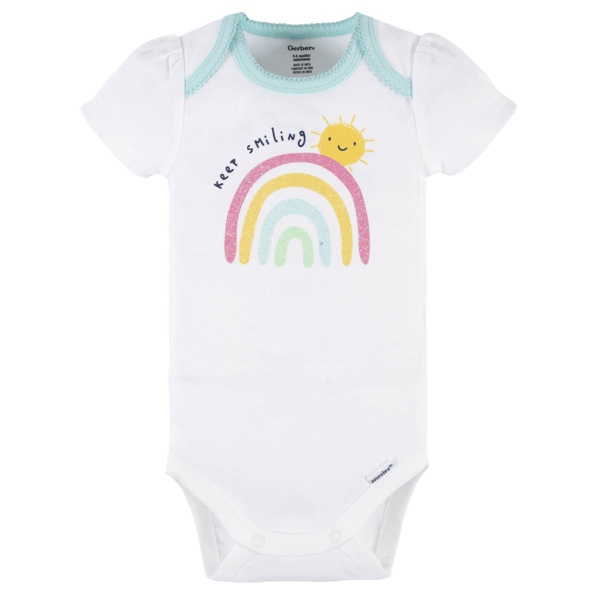 4-Piece Baby Girls Dots Of Rainbows Onesies® Bodysuit, Tee, Skort & Pant Set-Gerber Childrenswear