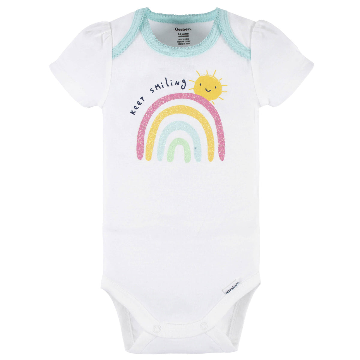 4-Piece Baby Girls Dots Of Rainbows Onesies® Bodysuit, Tee, Skort & Pant Set-Gerber Childrenswear