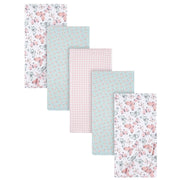 5-Pack Baby Girls Butterfly Flannel Receiving Blankets-Gerber Childrenswear