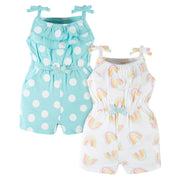 2-Pack Baby & Toddler Girls Dots Of Rainbows Tank Rompers-Gerber Childrenswear