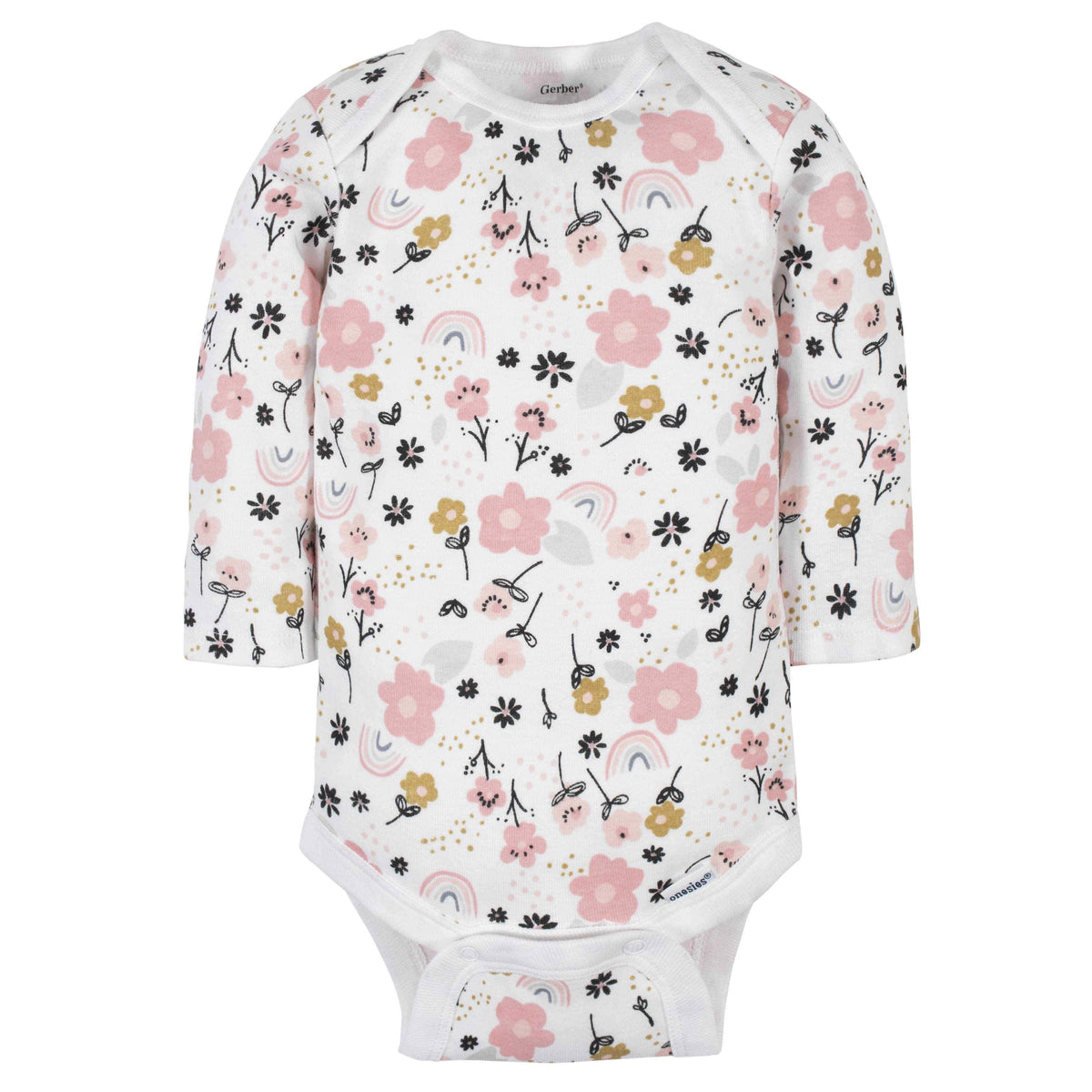 6-Pack Baby Girls Bear Long Sleeve Onesies® Bodysuits-Gerber Childrenswear