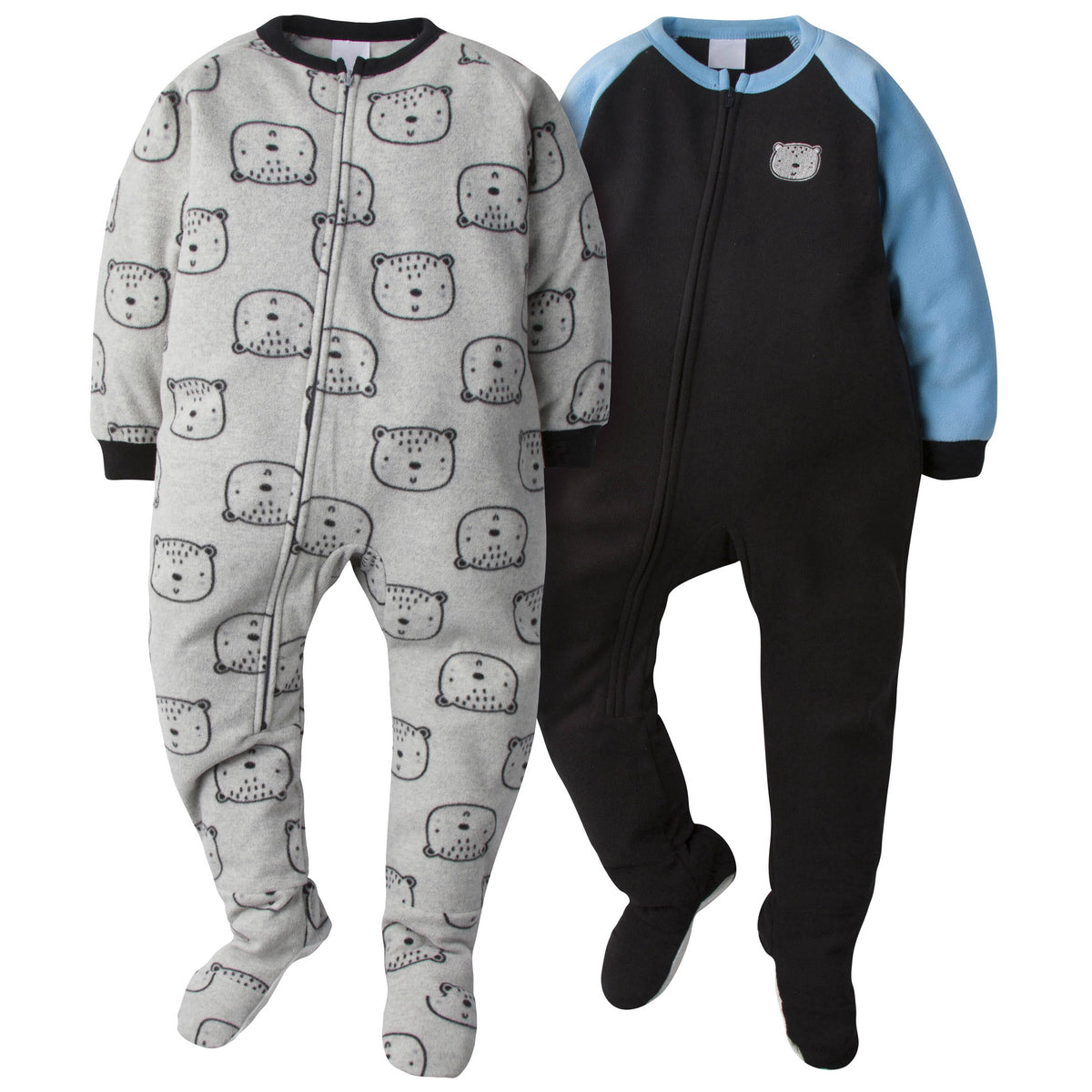 4-Pack Toddler Boys Blanket Sleepers - Firetrucks & Bear Heads
