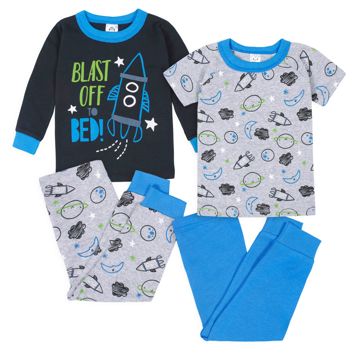 4-Piece Baby & Toddler Boys Space Snug Fit Cotton Pajamas-Gerber Childrenswear