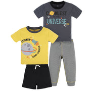4-Piece Infant & Toddler Boys Blast Off Tees, Shorts & Pants Set-Gerber Childrenswear