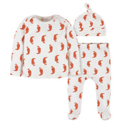 3-Piece Baby Neutral Comfy Stretch Pepper Long Sleeve Shirt, Footed Pant, & Cap Set-Gerber Childrenswear