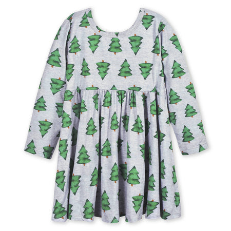 Toddler Girls Spruce Buttery Soft Viscose Made from Eucalyptus Holiday Twirl Dress