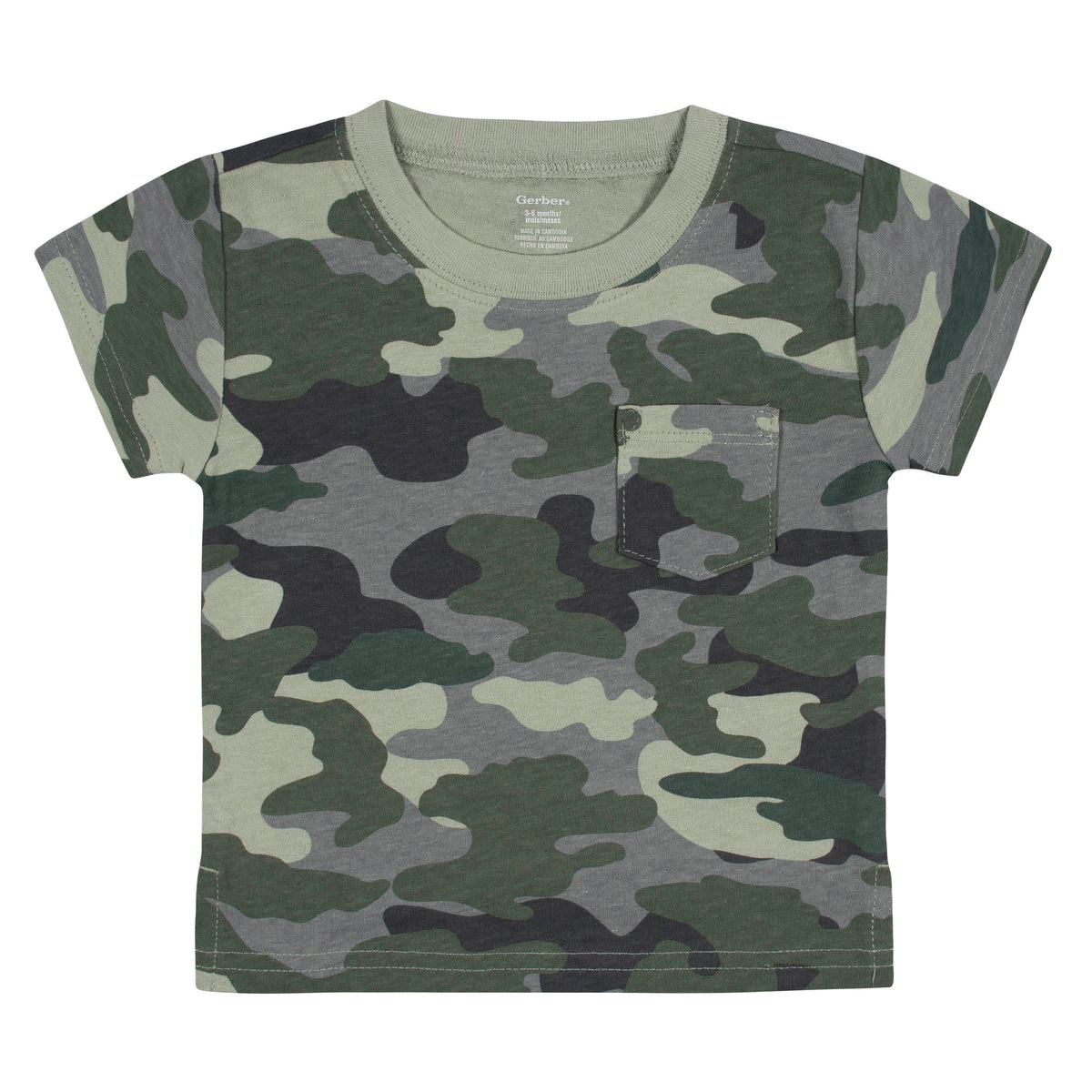 3-Pack Baby & Toddler Boys Color Me Camo Short Sleeve Pocket Tees-Gerber Childrenswear