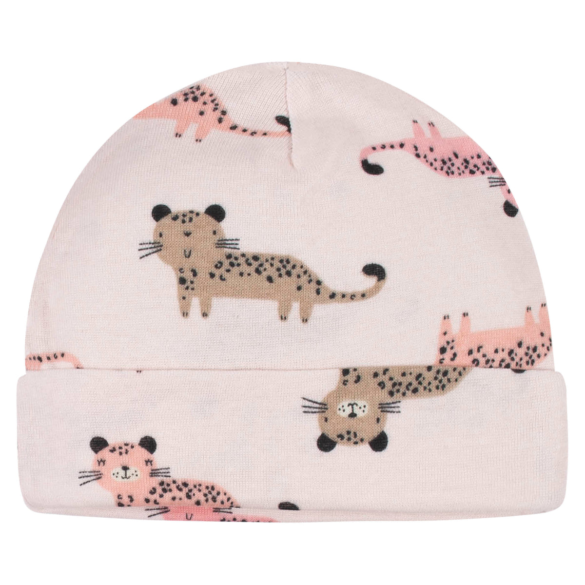 8-Piece Baby Girls Leopard Caps & Mittens Set-Gerber Childrenswear