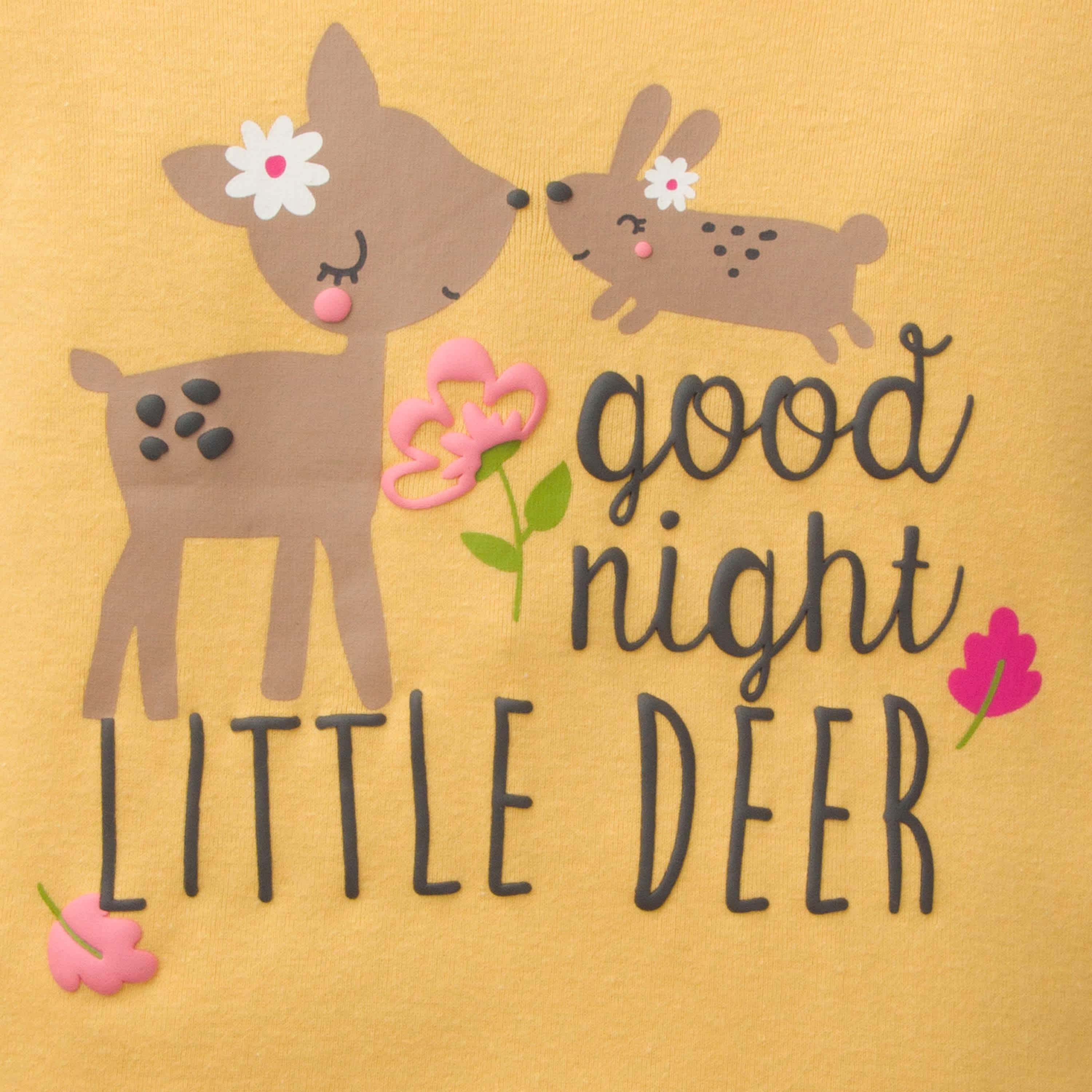 4-Piece Infant & Toddler Girls Deer Snug Fit Cotton Pajamas-Gerber Childrenswear
