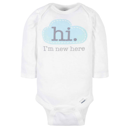 6-Pack Baby Neutral Words Long Sleeve Onesies® Bodysuits