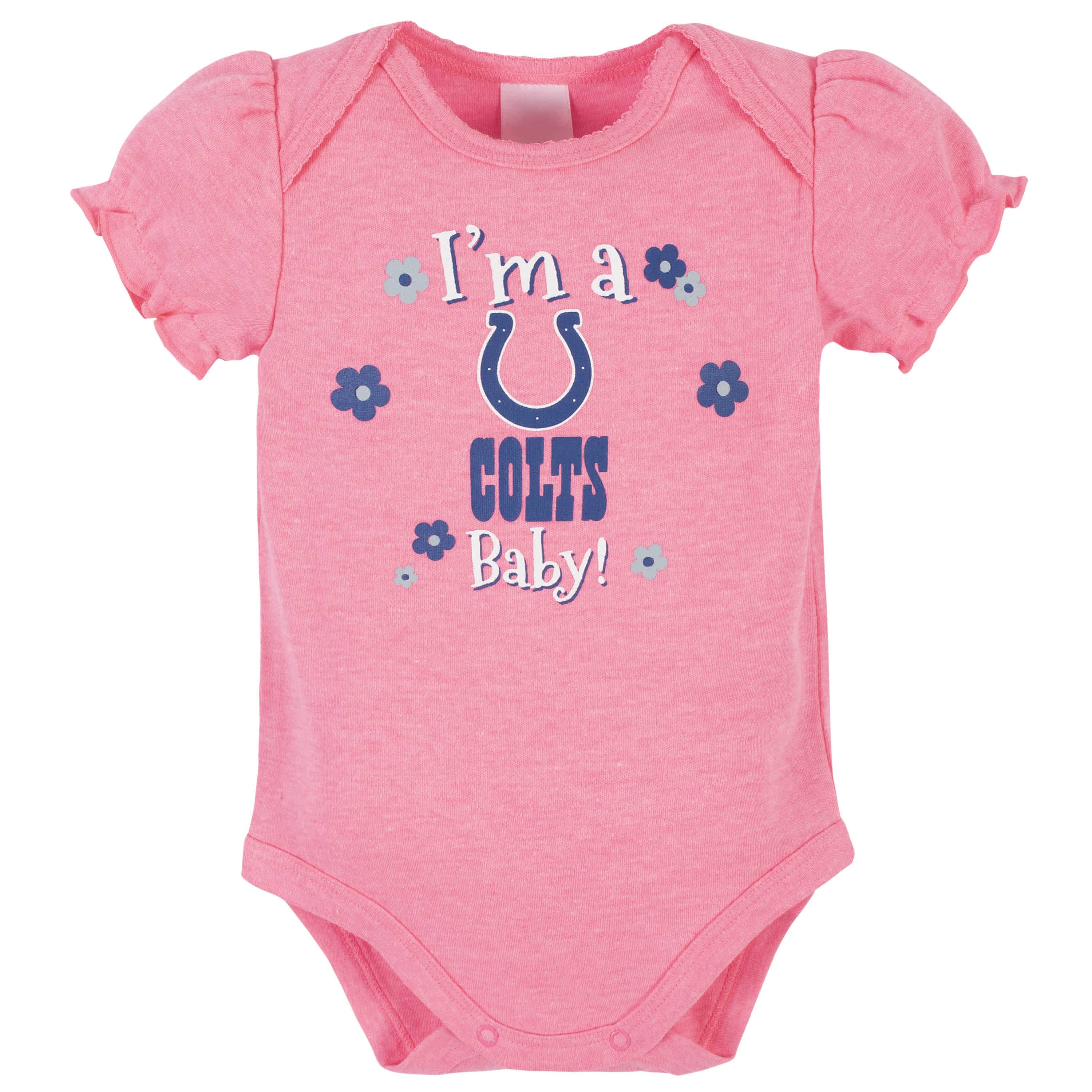 3-Pack Baby Girls Colts Short Sleeve Bodysuits-Gerber Childrenswear